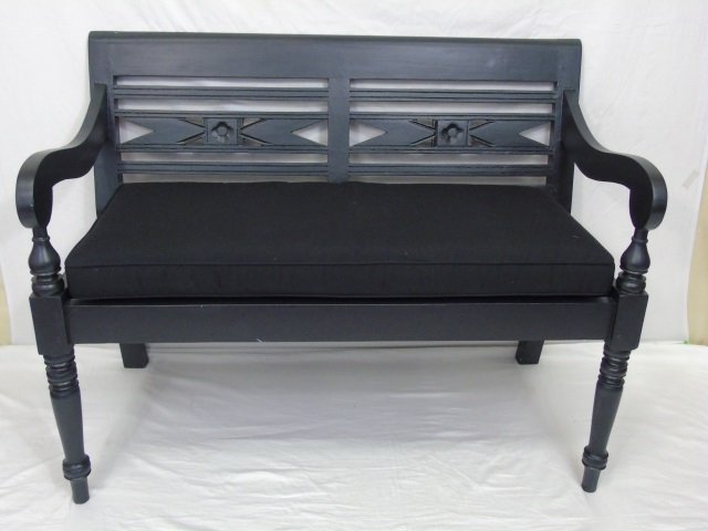Contemporary Black Painted "Raffles" Style Bench (1 of 5)
