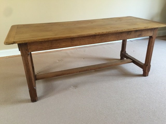 Antique Oak Wood Farm Table w/ Drawer (1 of 5)