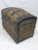 Antique 19th Cent. Steamer Trunk w/ Embossed Tin