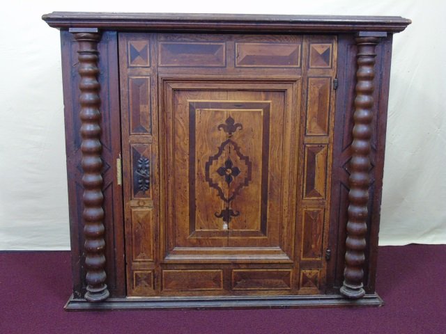 Antique 19th C Mahogany Cabinet w Marquetry Detail (1 of 7)