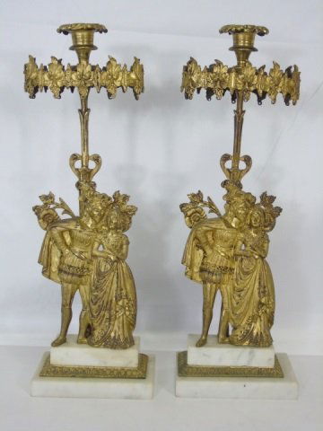 Antique Victorian Ormolu Girandole Candlesticks (1 of 6)