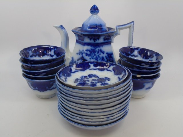 Antique Flow Blue Tea / Coffee Service (1 of 7)