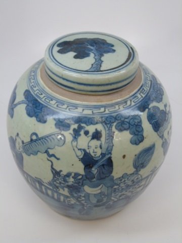 Chinese Large Blue & White Porcelain Jar (1 of 5)