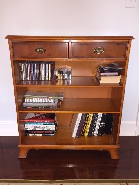 Side Chair & Low Bookshelf in Yew Wood by Heldense (1 of 9)