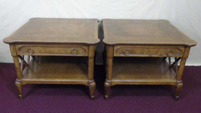 Pair of Mahogany End Tables w/ Shelf (1 of 5)