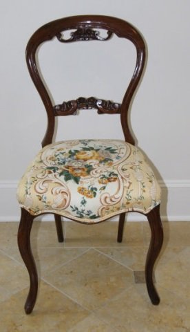 Antique 19th C Victorian Side Chair w/ Carved Back (1 of 4)