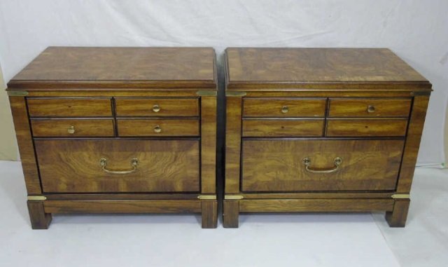 Pair of Lane Furniture Burled Walnut Night Stands (1 of 7)