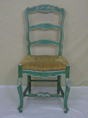French Country Provencal Ladder Back Rush Chair (1 of 5)