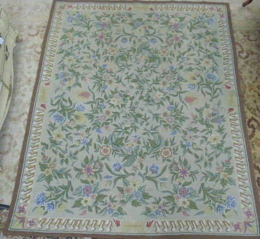 Vintage Floral Motif American Hooked Carpet (1 of 5)