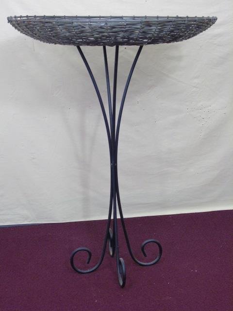 Vintage Metal Basket Tray Table Scroll Iron Stand (1 of 4)