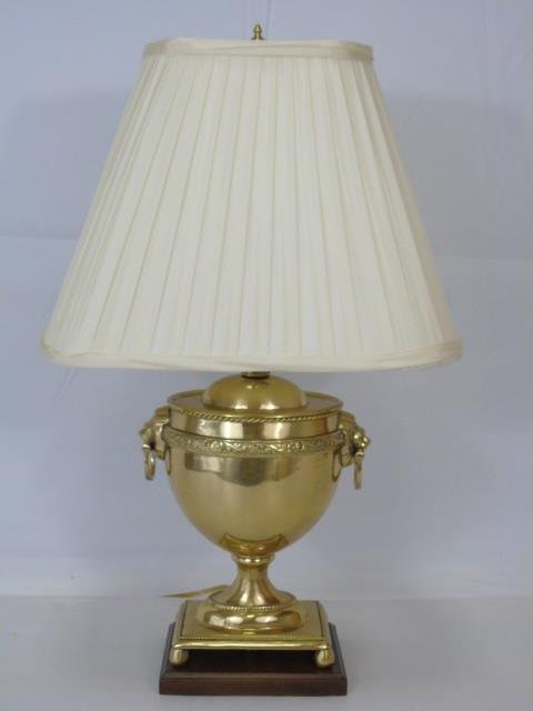 Brass Lamp w/ Lion Head Detail (1 of 6)