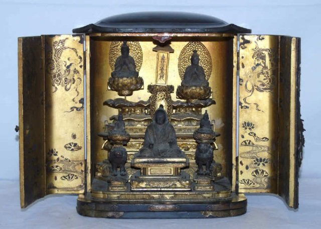Japanese Edo Period C. 1860  Altar or Zushi (1 of 8)