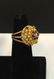 Estate 18kt Yellow Gold Ruby & Diamond Flower Ring