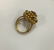 Estate 18kt Yellow Gold Ruby & Diamond Flower Ring - 2
