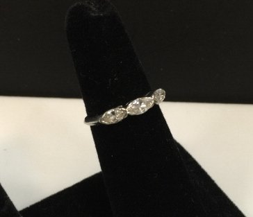 Estate Platinum & Marquise Cut Diamond Band Ring (1 of 5)