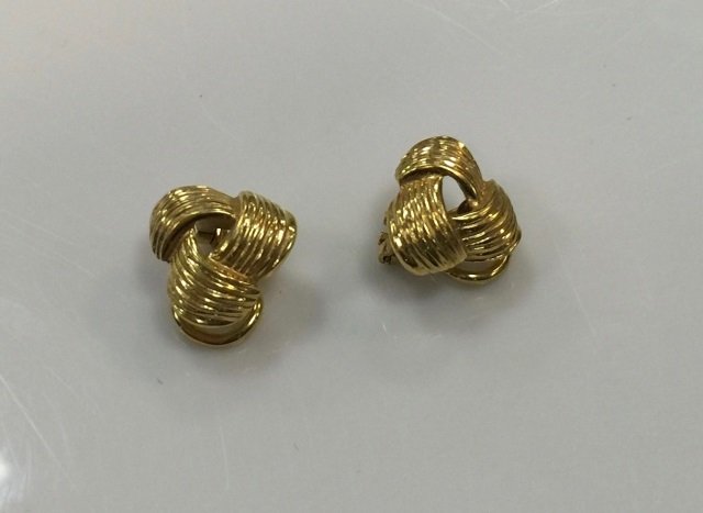 Estate Italian 18kt Yellow Gold Knot Earrings (1 of 5)