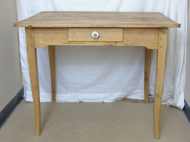 Antique Country Pine End Table w/ Single Drawer (1 of 4)