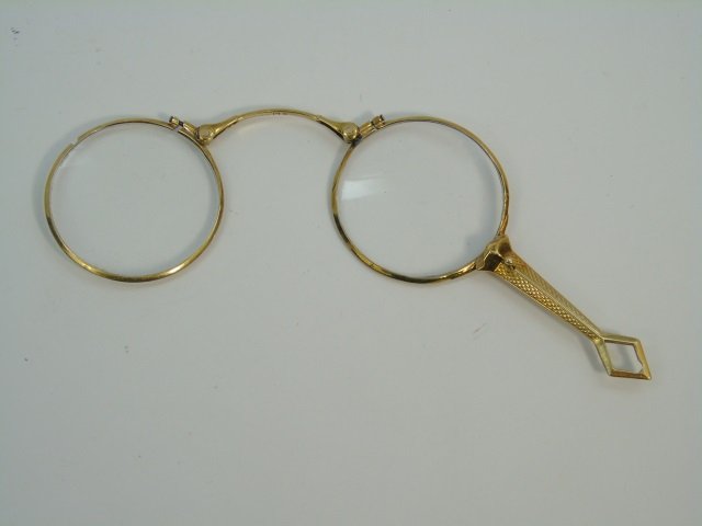 Antique 14kt Yellow Gold Lorgnette Spectacles (1 of 4)