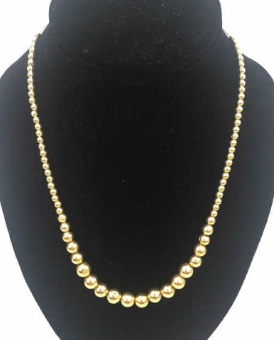 14k Graduated Size Add-a-Bead Necklace 1980's (1 of 5)