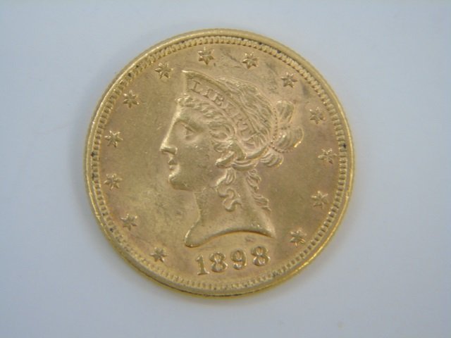 Antique American Gold Coin 1898 Ten Dollars (1 of 2)