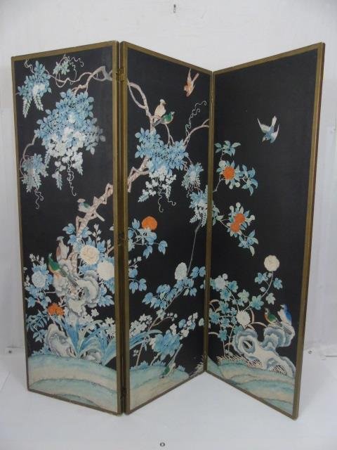 Antique Japanese Hand Painted Panel Screen (1 of 4)