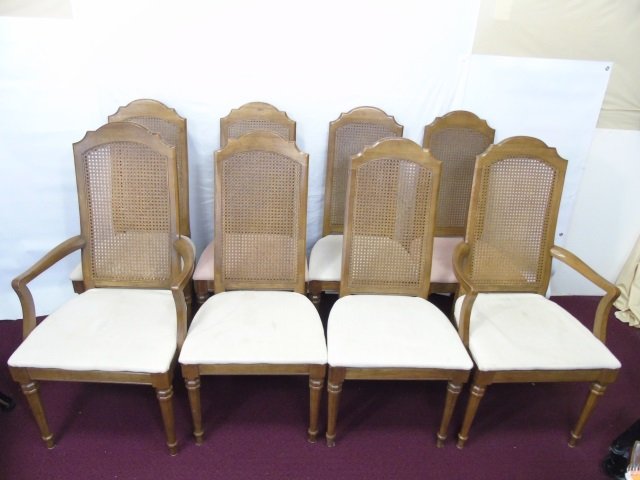 Set of 8 Drexel Caned Back Dining Chairs (1 of 4)