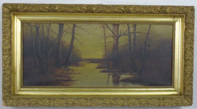 Oil on Canvas Landscape Painting Signed F.C.S. '04 (1 of 4)