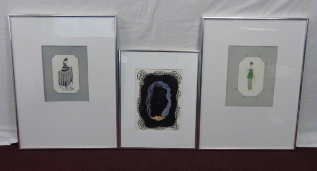 Collection of 3 Framed & Matted Prints After Erte (1 of 9)