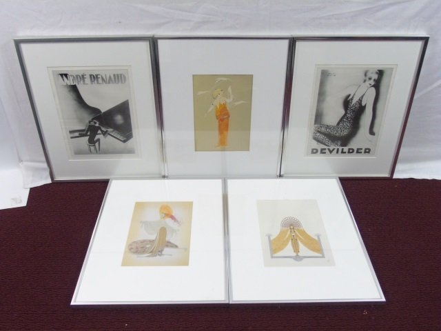 Collection of 5 Prints After Erte & Paul Collins (1 of 9)