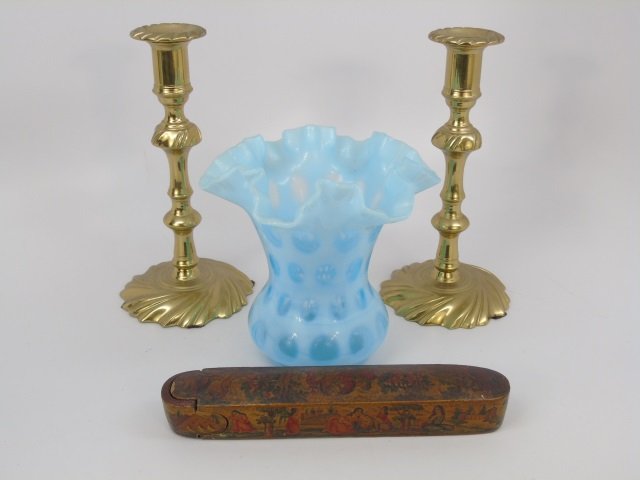 Collection of Table Items Brass Candlesticks Vase (1 of 10)
