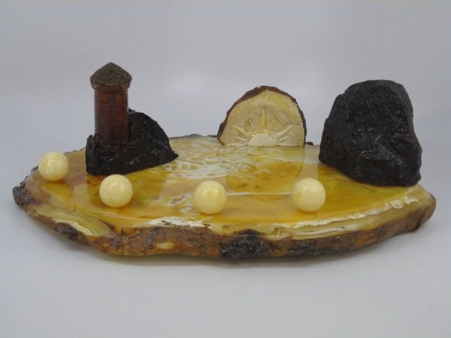 Very Large Russian Pressed Amber Table Statue (1 of 6)