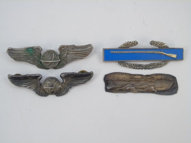 Collection of 4 Sterling WWII Medals / Badges (1 of 5)
