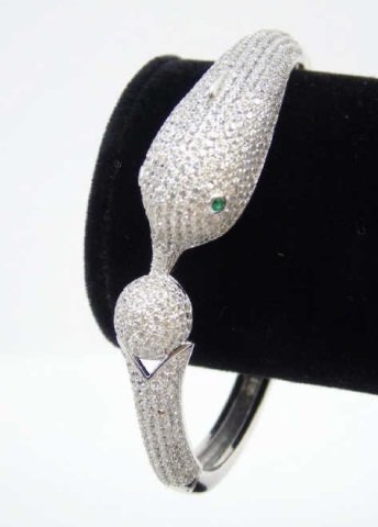 Sterling Silver & Pave "Diamond" Dolphin Bracelet (1 of 6)