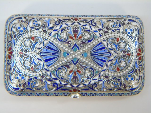 Antique Russian Imperial Silver & Enamel Case Box (1 of 5)