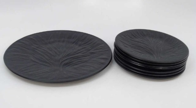 Lalique Black Algues Art Glass Set of Plates (1 of 4)
