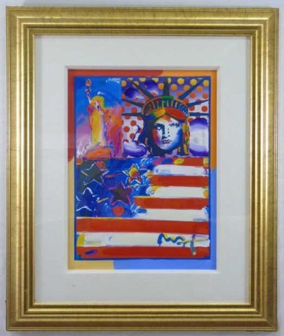 Peter Max Embellished Lithograph God Bless America (1 of 4)