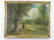 Oil on Canvas Painting Wooded Pond Style of Corot