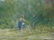 Oil on Canvas Painting Wooded Pond Style of Corot - 2