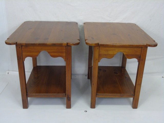 Pair Contemporary Maple Ethan Allen Side Tables (1 of 4)