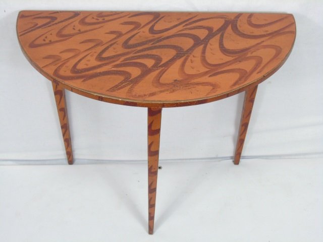 Antique Faux Painted Demi Lune Console Table (1 of 3)