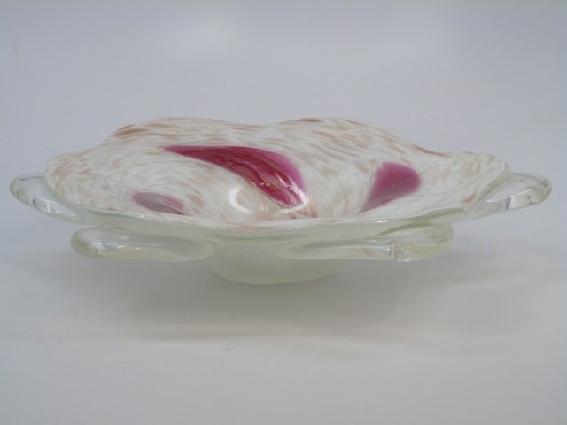 Vintage Large Murano Art Glass Bowl w/ Gold Flecks (1 of 3)