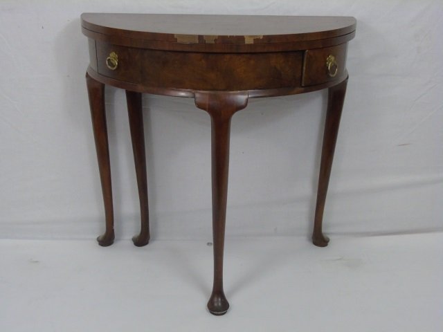 Antique Demi Lune Queen Anne Style Console Table (1 of 5)