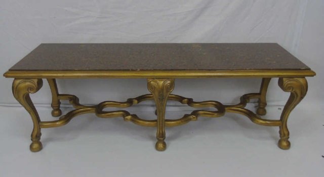 Faux Burl Finish Contemporary Coffee Table / Bench (1 of 4)