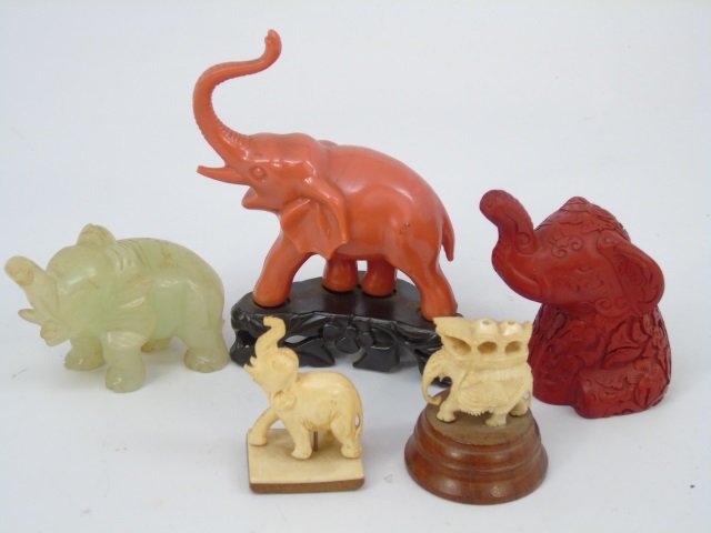 Collection of Chinese Elephant Miniature Statues (1 of 3)