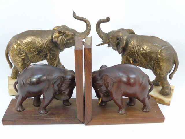 Two Pairs of Elephant Figure Bookends (1 of 2)