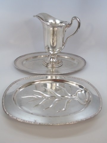 3 Silver Plate Items Sheffield Pitcher & Platters (1 of 6)