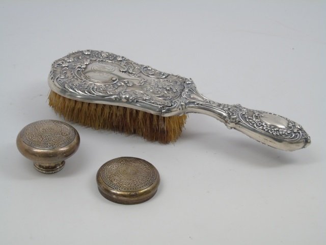 Antique Gorham Sterling Brush & Tiffany Stoppers (1 of 9)