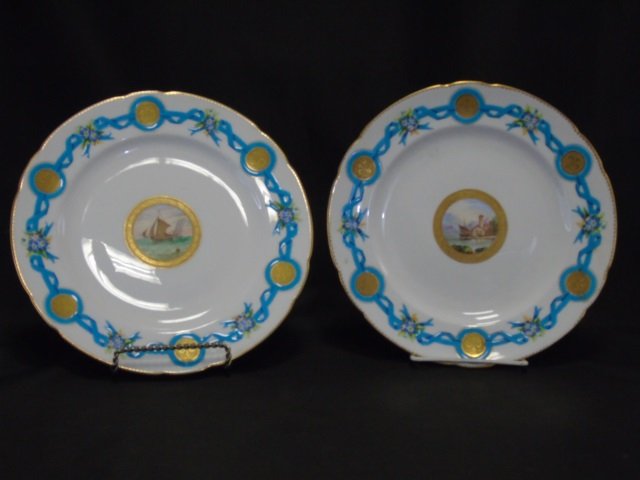 Pair Hand Painted Antique Minton Wall Plates (1 of 4)