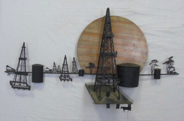 Mid Century Modern Metal Oil Rig Wall Art (1 of 6)