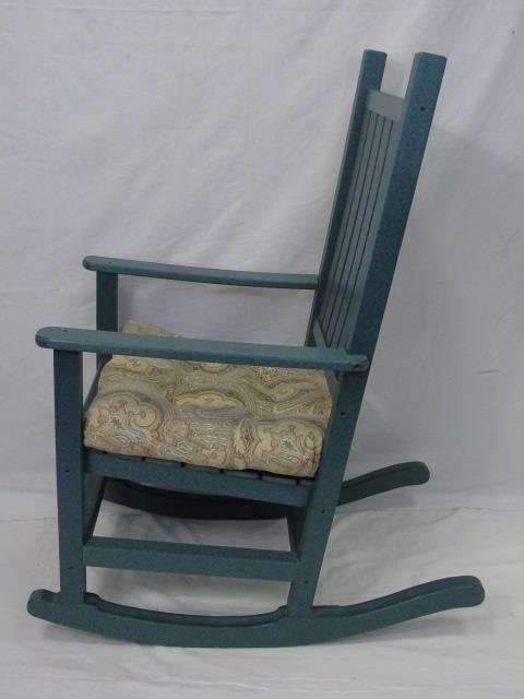 Green Painted Mission Style Porch Rocking Chair (1 of 3)